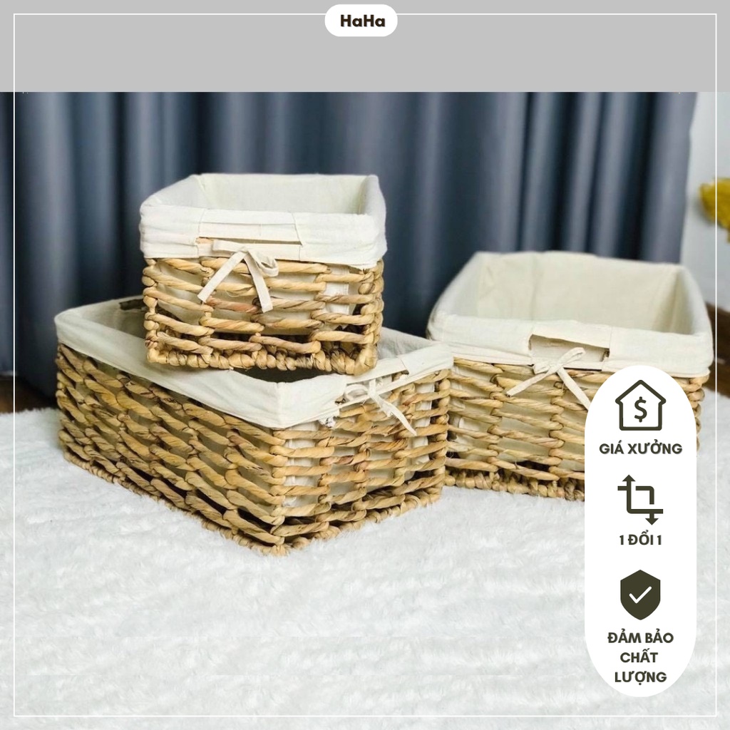 Khay Lục Bình Decor - Giỏ Lục Bình đa năng KHÔNG VẢI LÓT KLB03