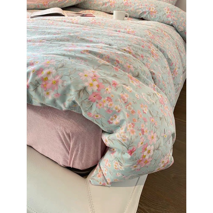 Set Vỏ chăn ga gối Cotton nguyên chất 100% hoạ tiết hoa cành