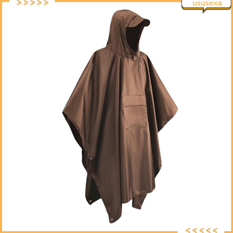 Áo Mưa Poncho Có Mũ Trùm Gọn Nhẹ Chống Nước Có Túi Cho Người Lớn