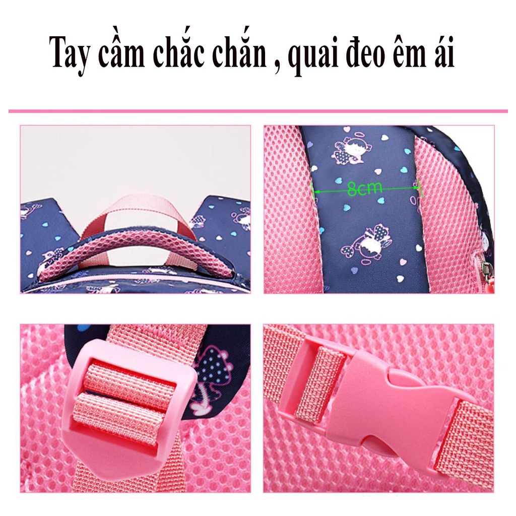 Balo bé gái siêu nhẹ chống thấm cho bé cấp 1 cấp 2