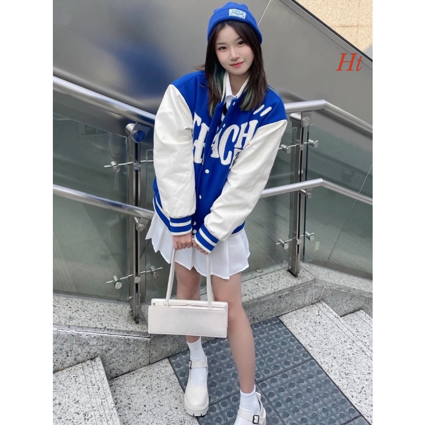 Áo Bomber nỉ TEACH áo bomber nam nữ Chất liệu: nỉ cotton, cúc bấm sịn sò