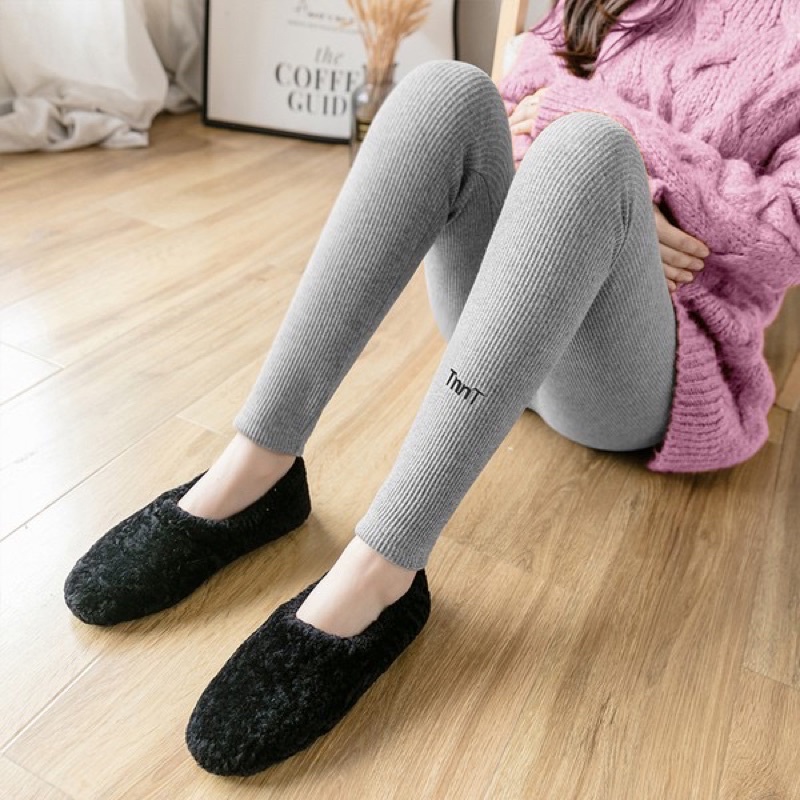 Quần bầu dài chất thun gân co giãn, thiết kế đỡ bụng và chun chỉnh