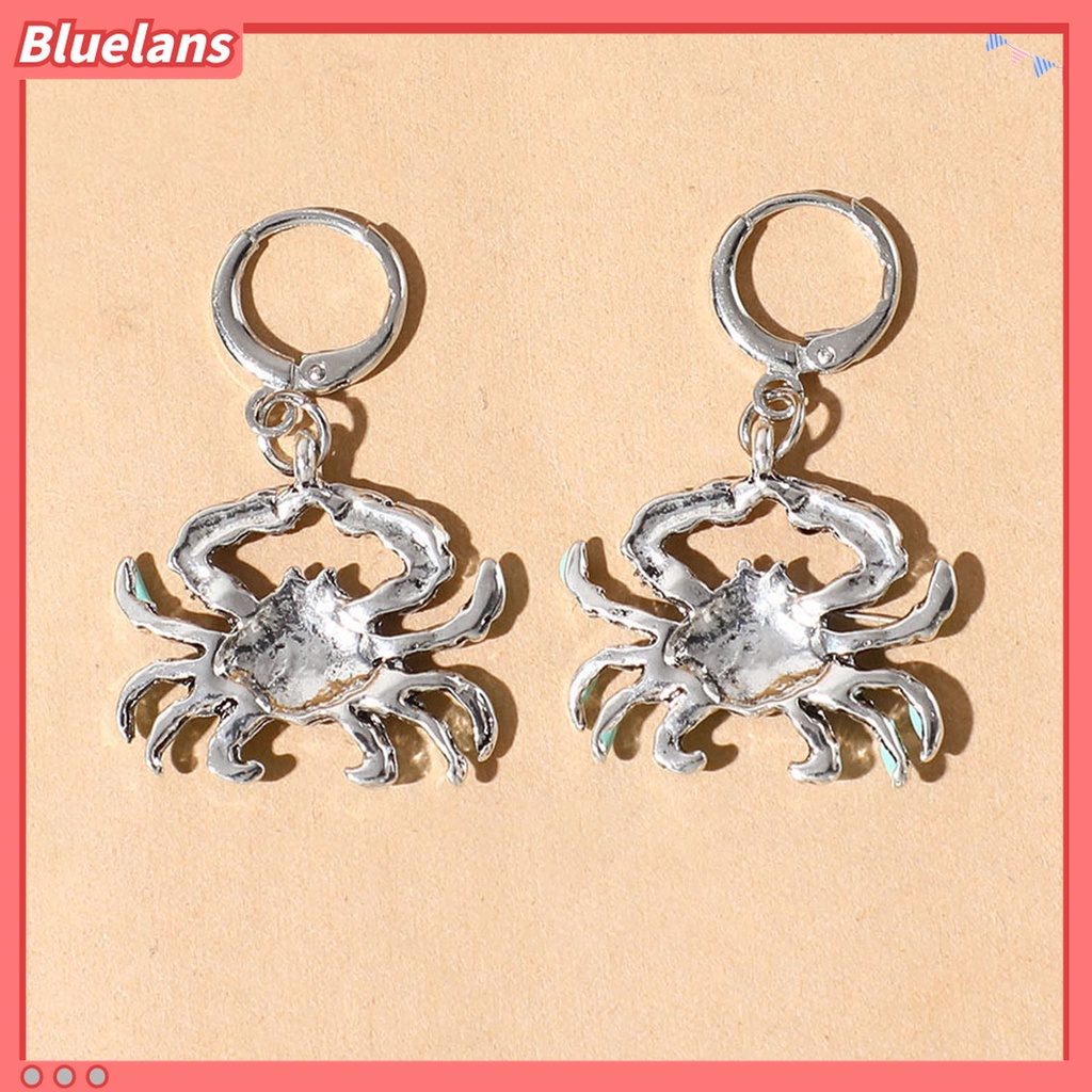 1 Đôi Bông Tai Kim Loại Bóng Hình Con Cua Đáng Yêu 48h