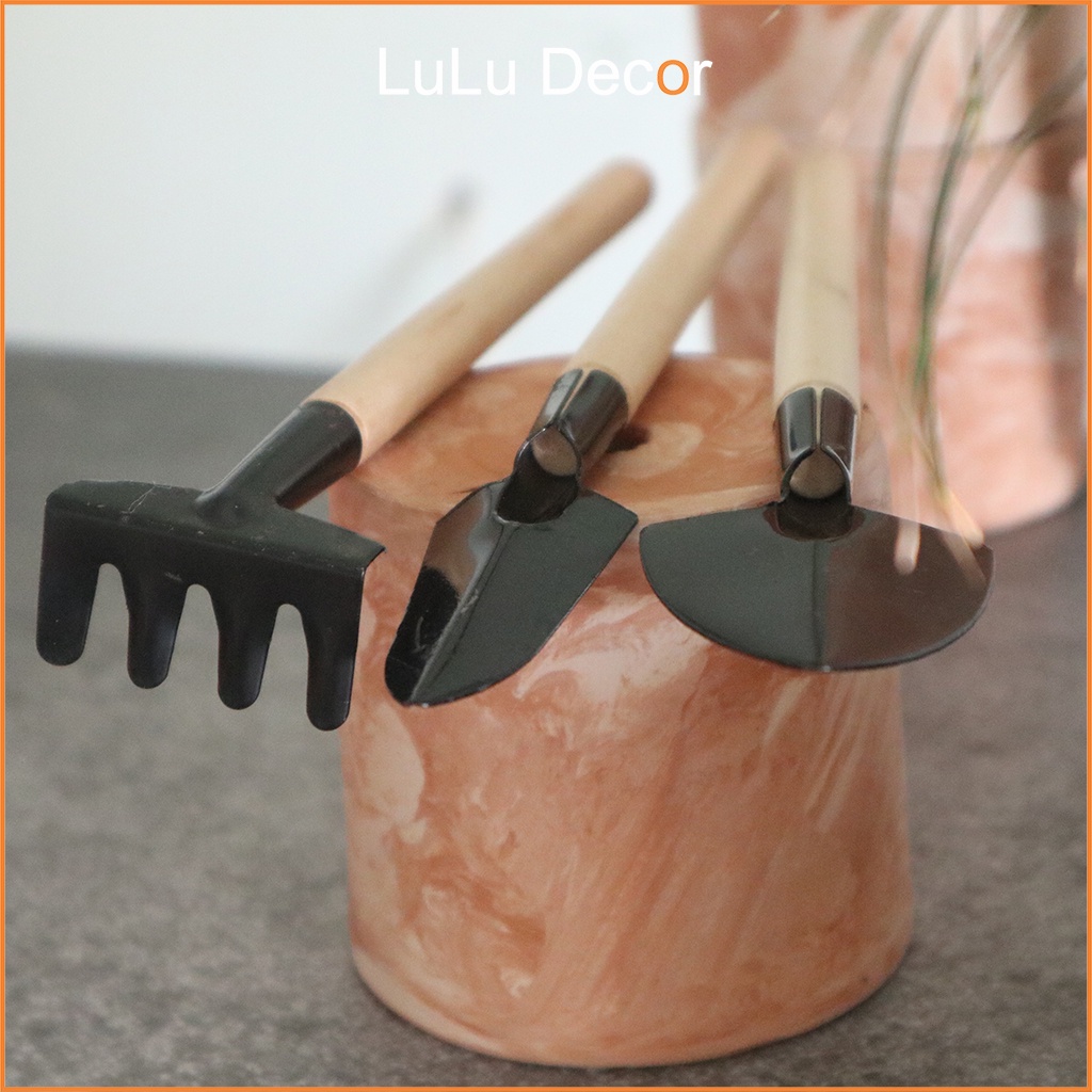 Dụng Cụ Làm Vườn - Bộ Dụng Cụ Làm Vườn, Trồng Cây Mini 3 Món - Xẻng Làm Vườn, Xới Đất, Cào Đất