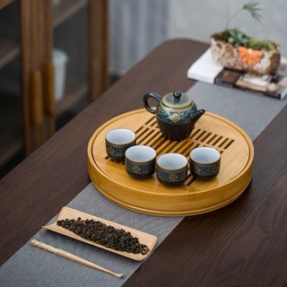 Khay trà tròn cao cấp phong cách Nhật Bản