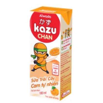 Chính hãng - lốc 4 hộp sữa trái cây kazu chan 180ml - đủ vị - ảnh sản phẩm 1