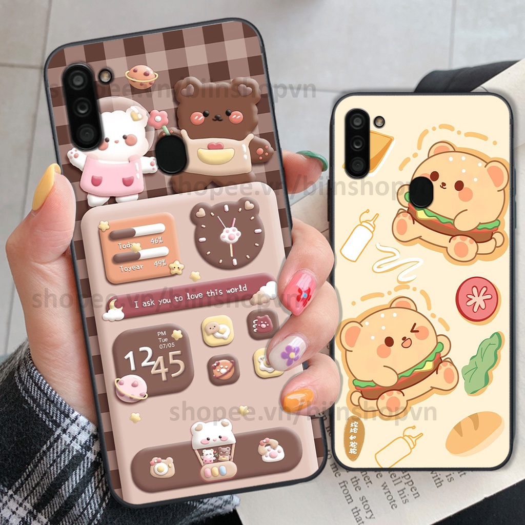Ốp Samsung A11 / M11 in hình gấu chocolate kẹo ngọt siêu đẹp siêu xinh
