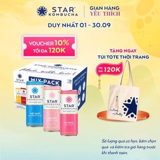 Thùng 12 lon Thức uống lên men STAR KOMBUCHA AllinOne (250ml/lon)