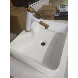 Vòi rửa mặt nóng lạnh Đồng thau cao 20 cm cao cấp