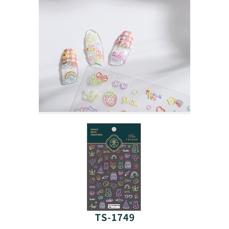 ⚡Miếng Dán Trang Trí Móng Tay Họa Tiết Hoạt Hình TS-1749 5D