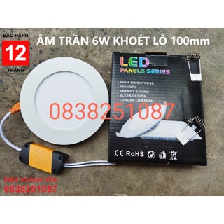Combo 4 Đèn Led Panel Âm Trần 6W Tròn Phi 100
