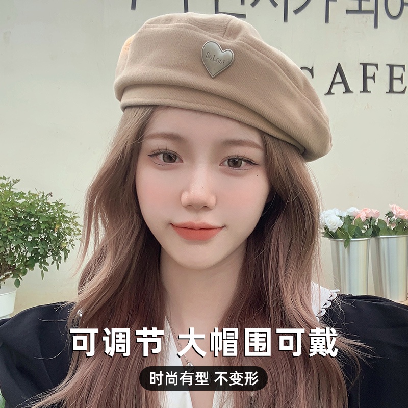 Nón Beret Màu Đen Thời Trang Mùa Thu Phong Cách Hàn Quốc Cho Nữ