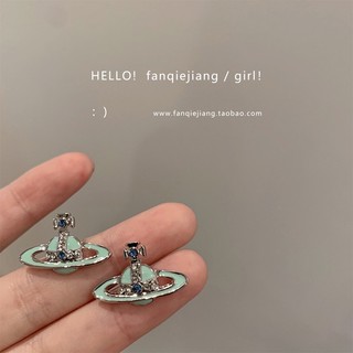 Happy Planet Earrings for Girls New European and American Retro Ins Style Earrings Earrings Female Fashion Niche Design Jewelry Women