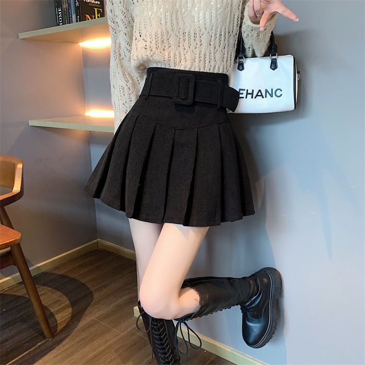 Chân Váy Nhung Xếp Ly Lưng Cao Dễ Phối Đồ Phong Cách Thu Đông Mới Cho Nữ