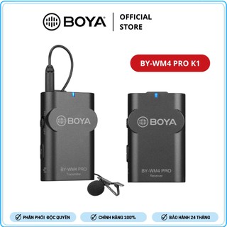 BOYA BY-WM4 PRO K1 - Hàng Chính Hãng - Mic thu âm không dây cổng 3.5mm | Dành cho Điện thoại và Máy ảnh