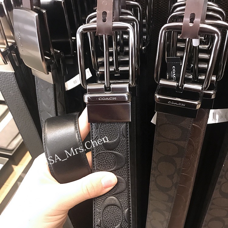 Thắt lưng khóa gài da COACH, hàng chính hãng có giấy chứng nhận mua hàng Thắt lưng nam thắt lưng Coach