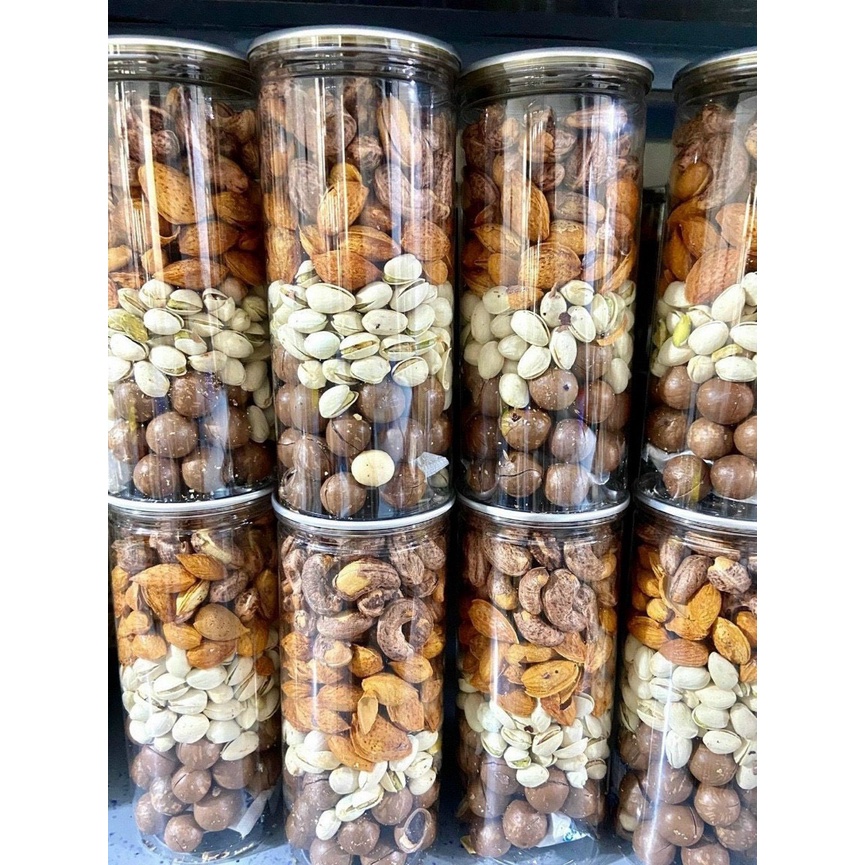 Mix 4 Loại Hạt, Tốt Cho Trí Não: Mắc Ca, Hạnh Nhân, Hạt Dẻ Cười, Hạt Điều - Hộp 500gram