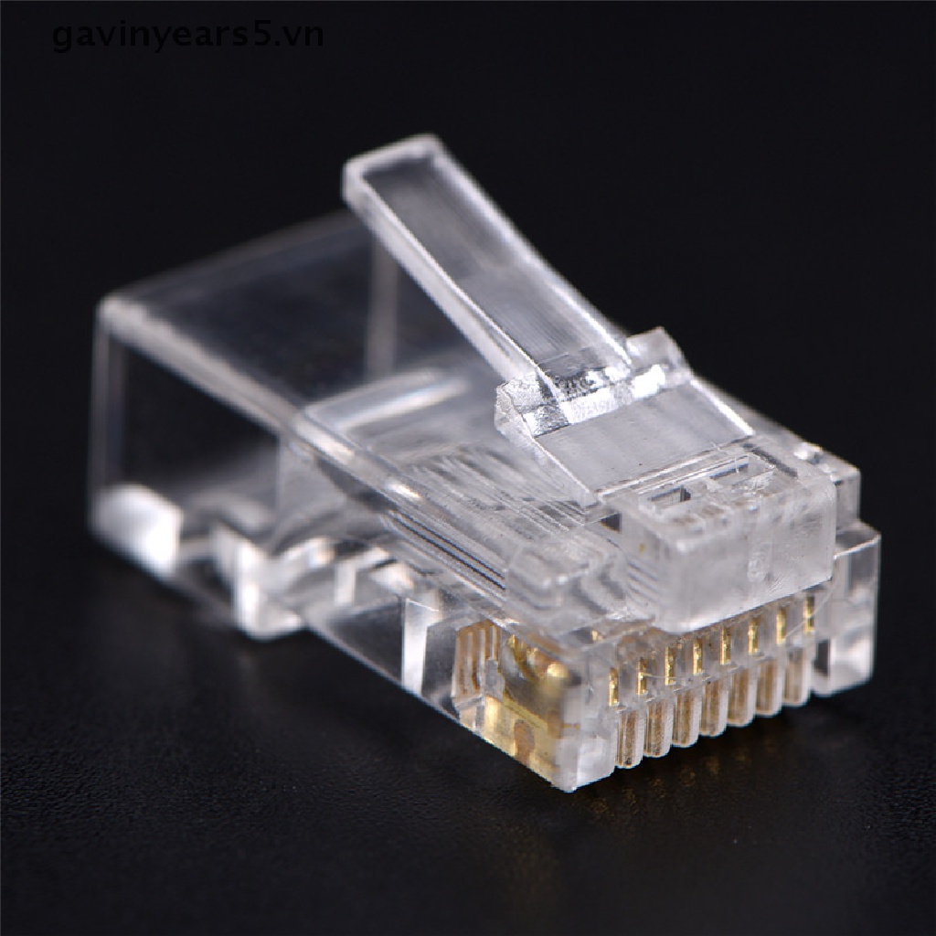 Bộ 50 Đầu Nối Mạng Pha Lê RJ45 CAT5 8P8C Chuyên Dụng Cho Máy Tính