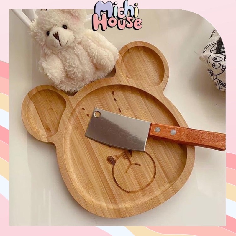 Dao rọc giấy, unbox mini cute hình con dao chuôi gỗ, cắt bánh ngọt decor trang trí kiểu dáng siêu ngầu Michi House Decor