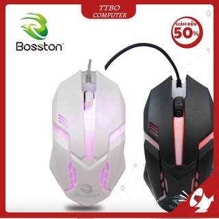 Chuột gaming led có dây Bosston 003 cực đẹp chuột game thủ cực ngầu cho máy tính laptop TTBO COMPUTER