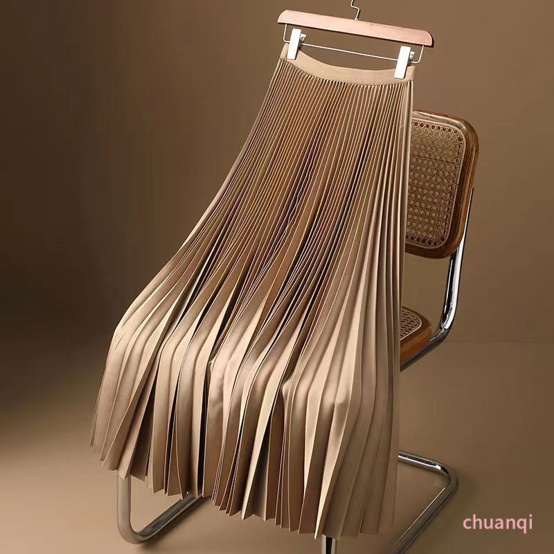 Chân Váy Chữ A Lưng Cao Màu Trơn Phong Cách Pháp Thời Trang Xuân Thu Mới