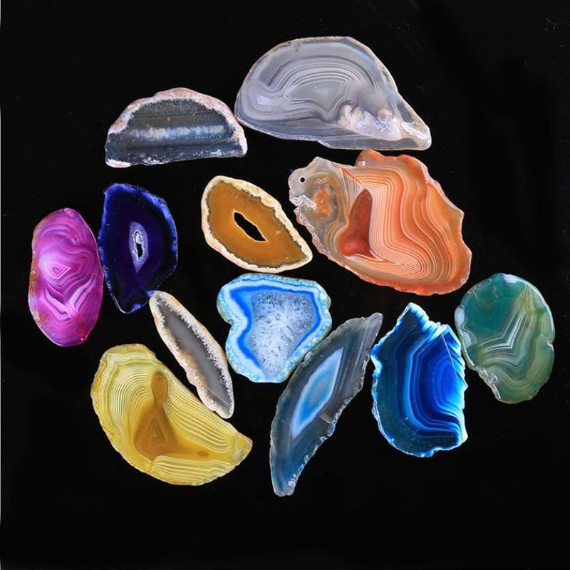 Lát mã não tự nhiên geode tấm đánh bóng brazil đồ trang trí thạch anh pha lê