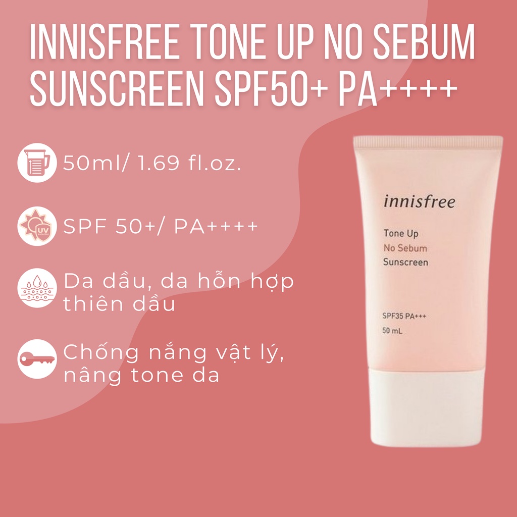 Kem chống nắng innisfree cho da dầu da dầu mụn và da nhậy cảm