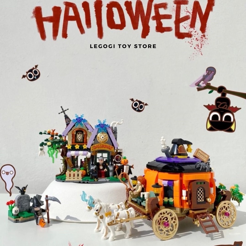 Đồ chơi xếp hình Legogi CÁC MẪU HALLOWEEN mô hình lắp ráp lắp ghép Balody Loz mini