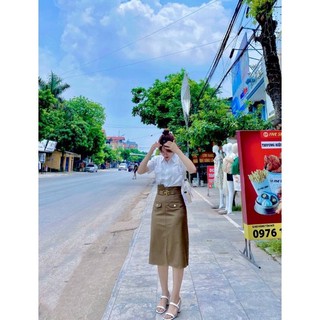 Chân váy cạp lệch chữ H chất mềm mịn