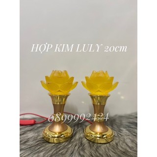 ĐÈN THỜ CÚNG PHA LÊ CAO CẤP LƯU LY 25 CM (1 CẶP)