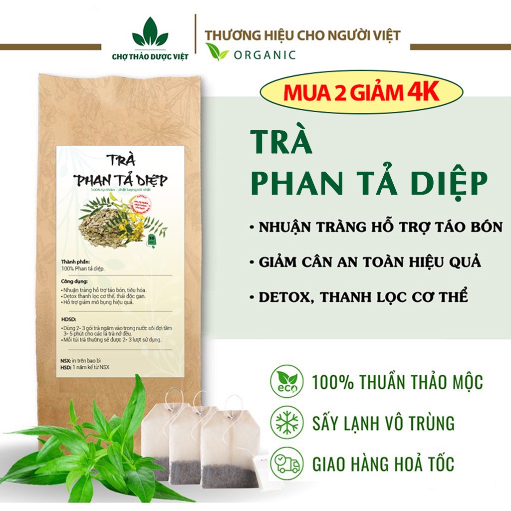 Trà phan tả diệp túi lọc Detox, hỗ trợ nhuận tràng, táo bón, giảm cân hiệu