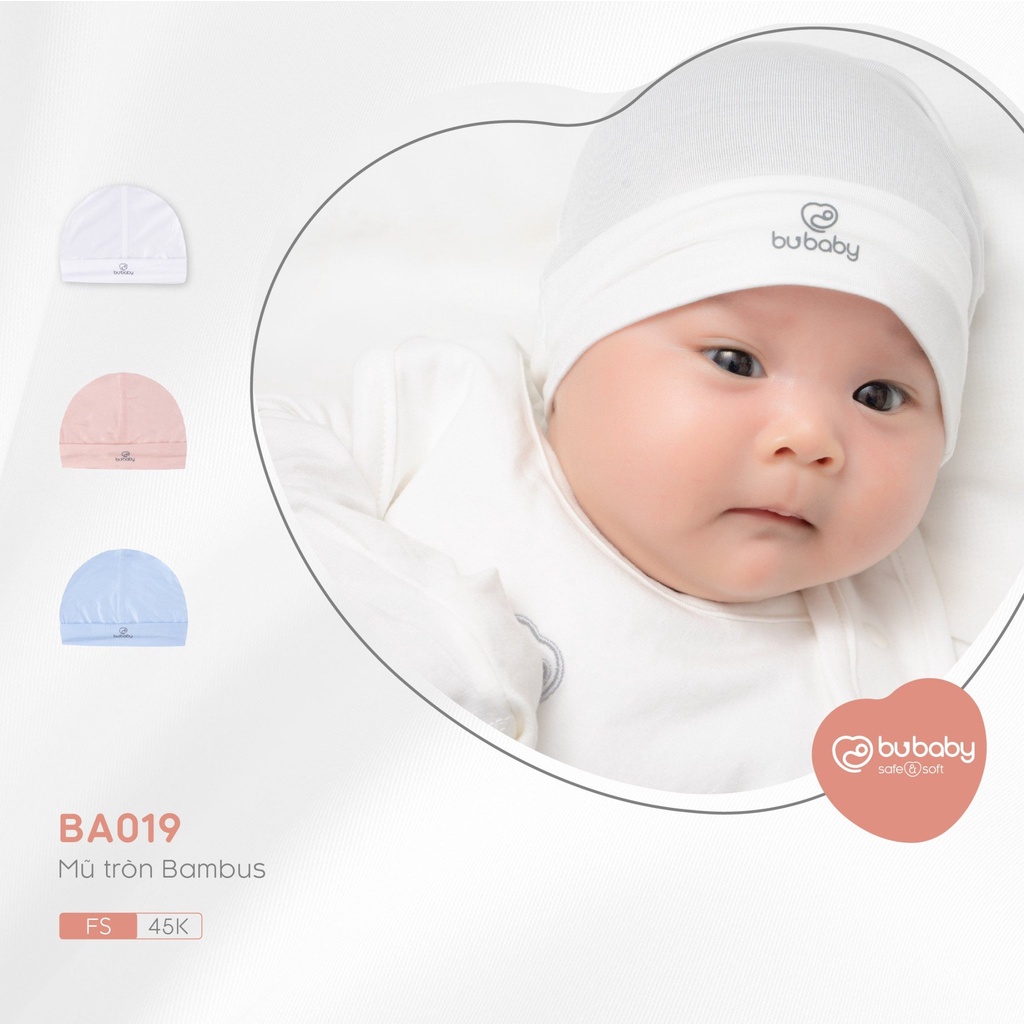 Mũ sơ sinh bé trai/ bé gái Bu baby vải sợi tre