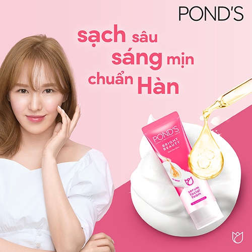 Sữa Rửa Mặt Sáng Hồng Ponds Bright Beauty Serum Facial Foam 100g