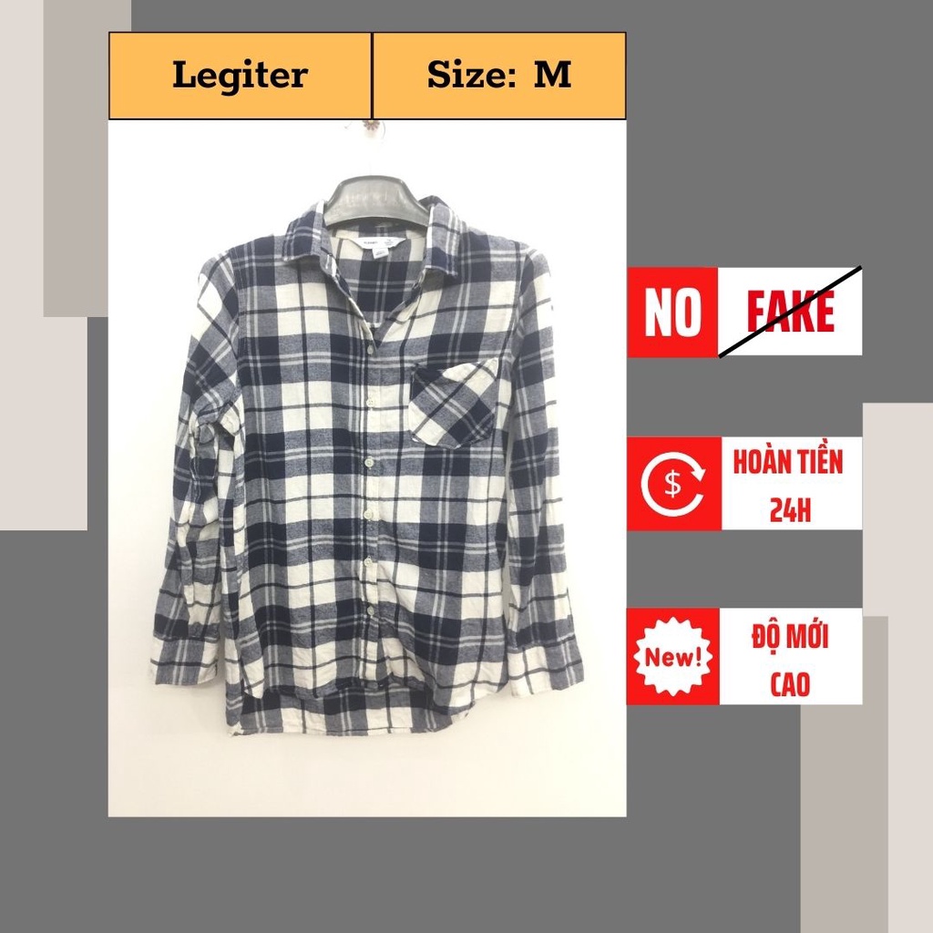 Áo sơ mi kẻ caro flannel 2hand, chính hãng, còn như mới, thương hiệu Legiter secondhand