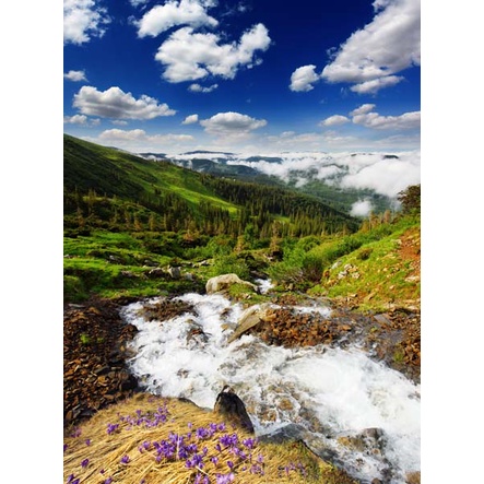 Tranh dán tường phong cảnh thác nước chảy khiến người xem phải trầm trồ thán phục về khung cảnh thiên nhiên tuyệt đẹp