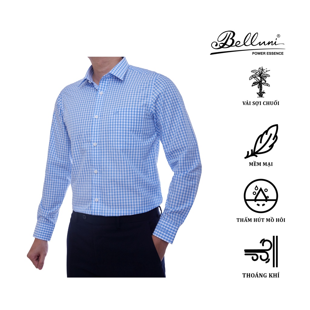 Áo sơ mi nam dài tay BELLUNI vải sợi chuối mềm mại thoáng khí - ABD.BAN.BE.170.B3