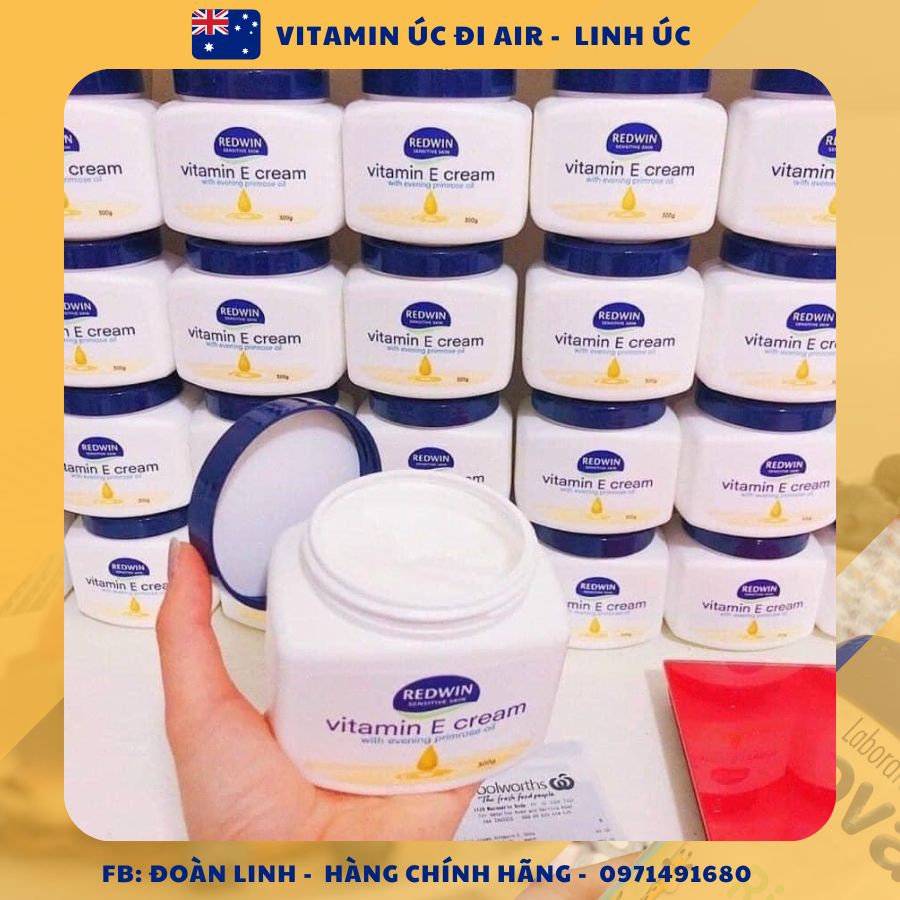 Kem dưỡng Redwin Vitamin E Cream  Úc chính hãng, Hàng chuẩn Úc đi air,Kem dưỡng da Vitamin e redwin úc vitamine Cream