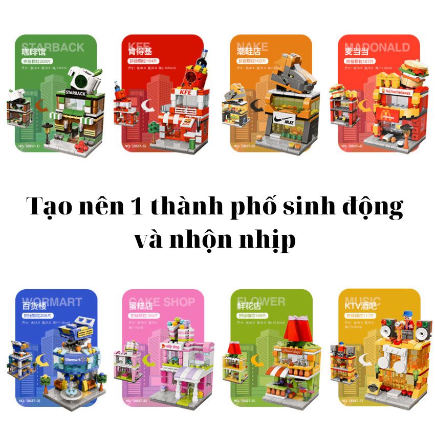 Bộ Đồ Chơi Le.go Mini Cửa Hàng Dành Cho Bé Trai và Bé Gái