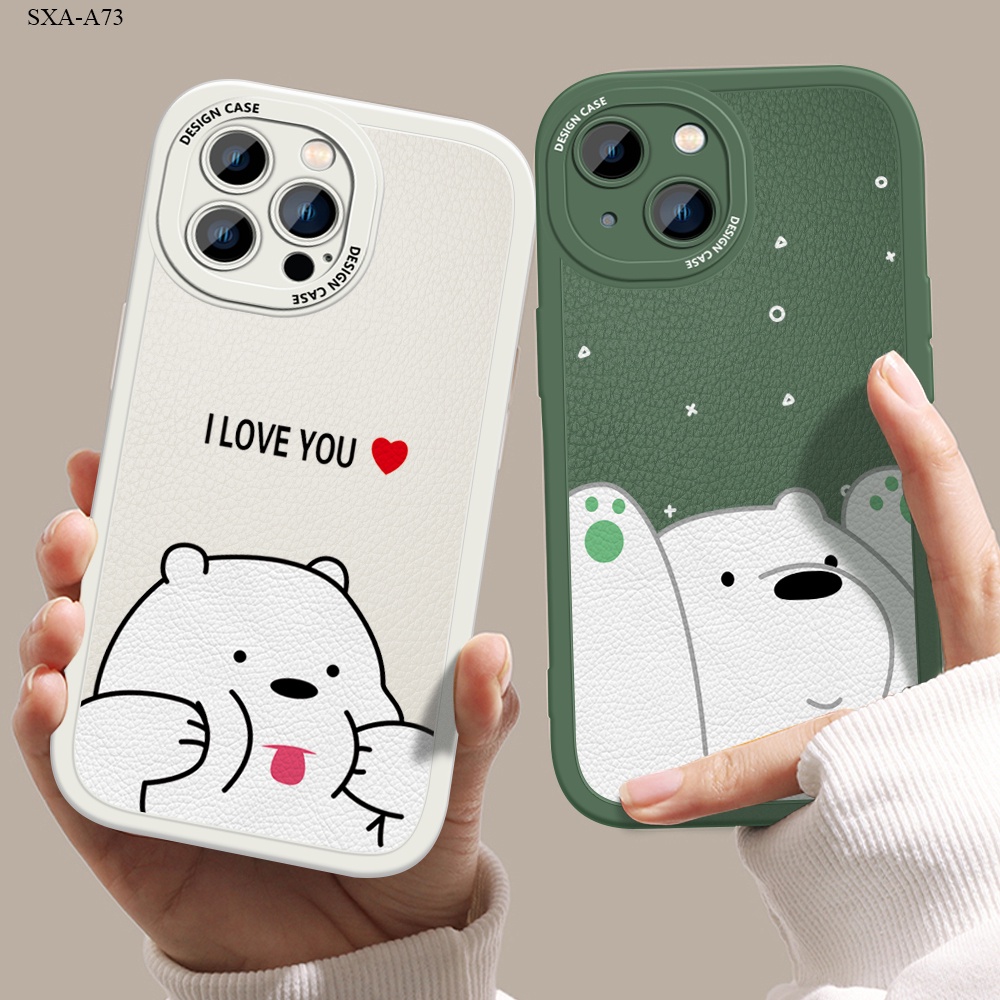 Compatible With Samsung Galaxy A73 A72 A70 A53 A54 A34 A14 A33 A23 5G Cho Ốp lưng điện thoại In Hình Dermatoglyphics Cartoon Ice Bear