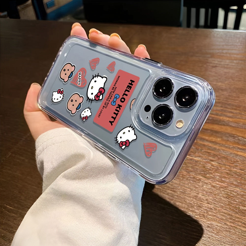 Ốp Điện Thoại Trong Suốt Hình hello kitty Gấu Cho iphone 14ProMax 14Plus 13 11 12 7Plus X XR XS Max