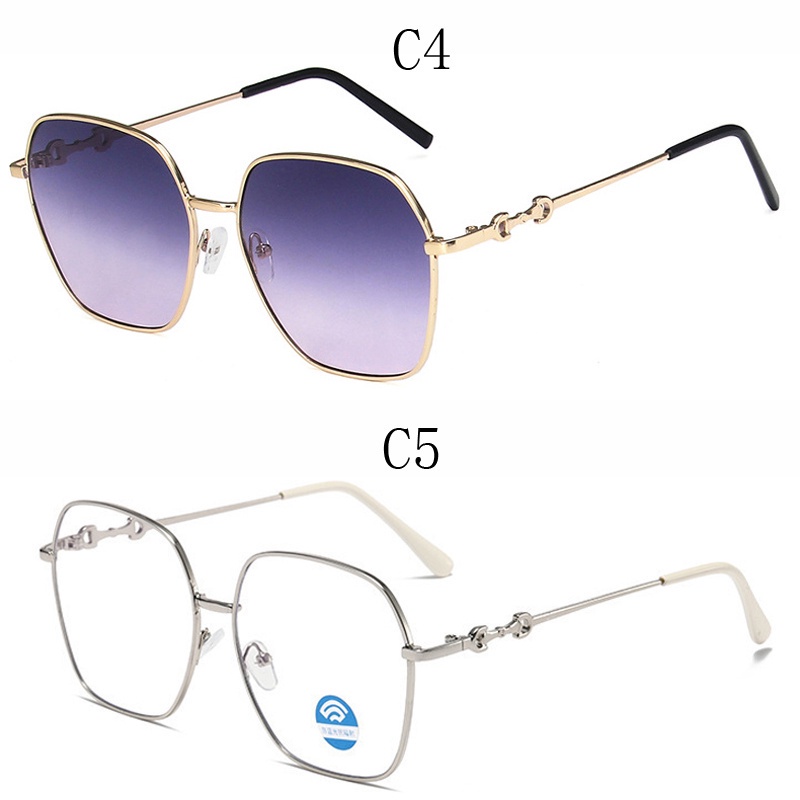 Kính Mát Gọng Vuông Kim Loại Chống Tia UV Phong Cách Retro Dành Cho Nam Nữ