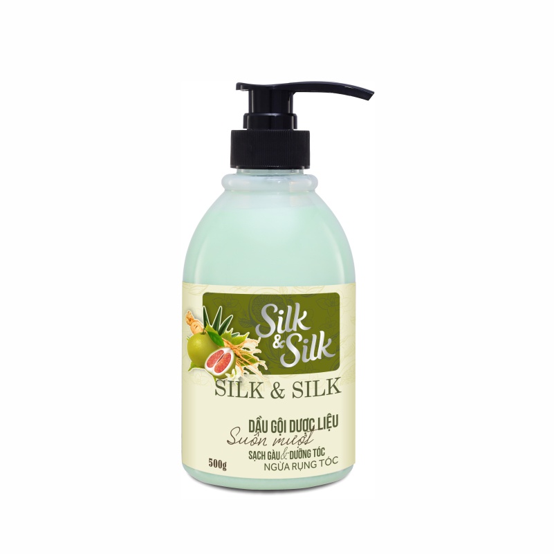 Dầu gội đầu SILK & SILK – 500G, sạch gàu, ngăn ngừa rụng tóc, dưỡng tóc suôn mượt, chắc khỏe, ngừa tóc bạc