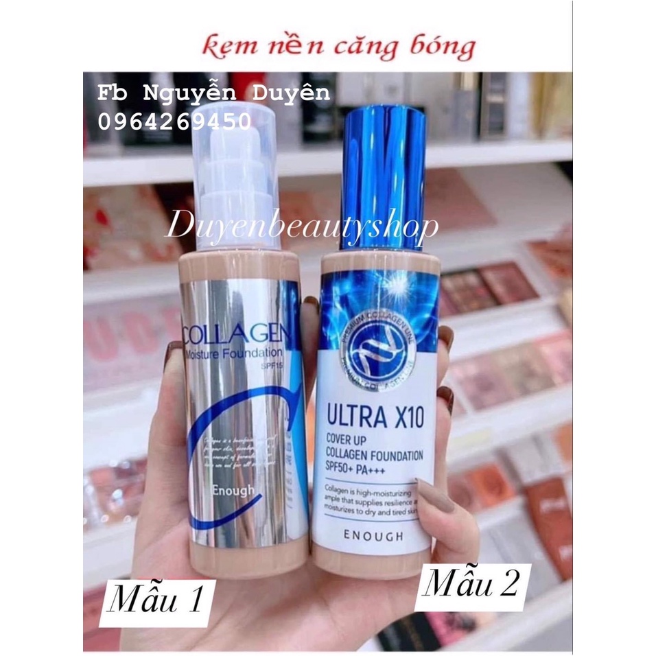 Kem nền Collagen (Enough- Utral X10) 100ml chính hãng Hàn Quốc makeup phù hợp cho tất cả các loại da