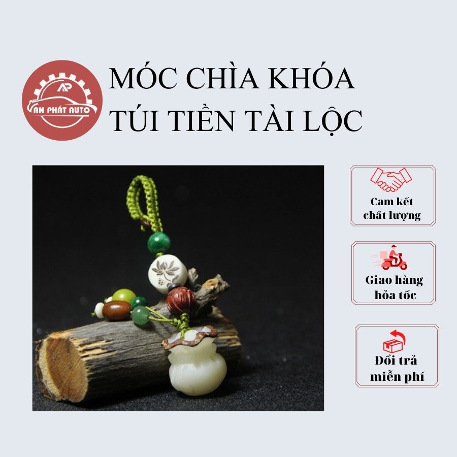 Móc Chìa Khoá Cho Ô Tô Hình Túi Tiền Tài Lộc Chạm Khắc Tinh Xảo (Tài Lộc, Của Cải Vật Chất, Giá Trị)