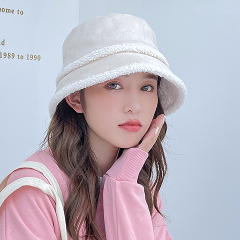 Nón Tai Bèo Phủ Lông Cừu Giữ Ấm Thời Trang Thu Đông Hàn Quốc Sành Điệu Dành Cho Nữ