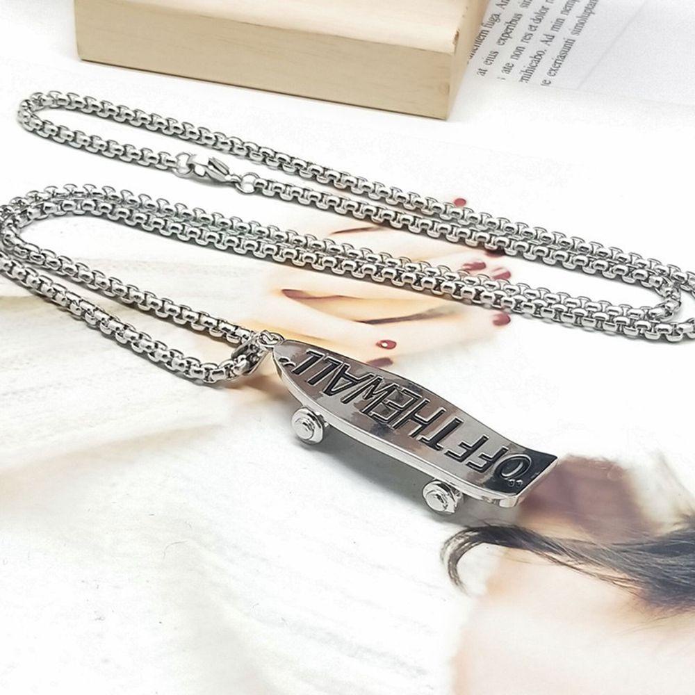 Vòng cổ Mặt Ván Trượt In Chữ ANEMONE Kiểu Hip-Hop Cá Tính|Vòng cổ Phong Cách Hàn Quốc Cá Tính Cho Nam Nữ