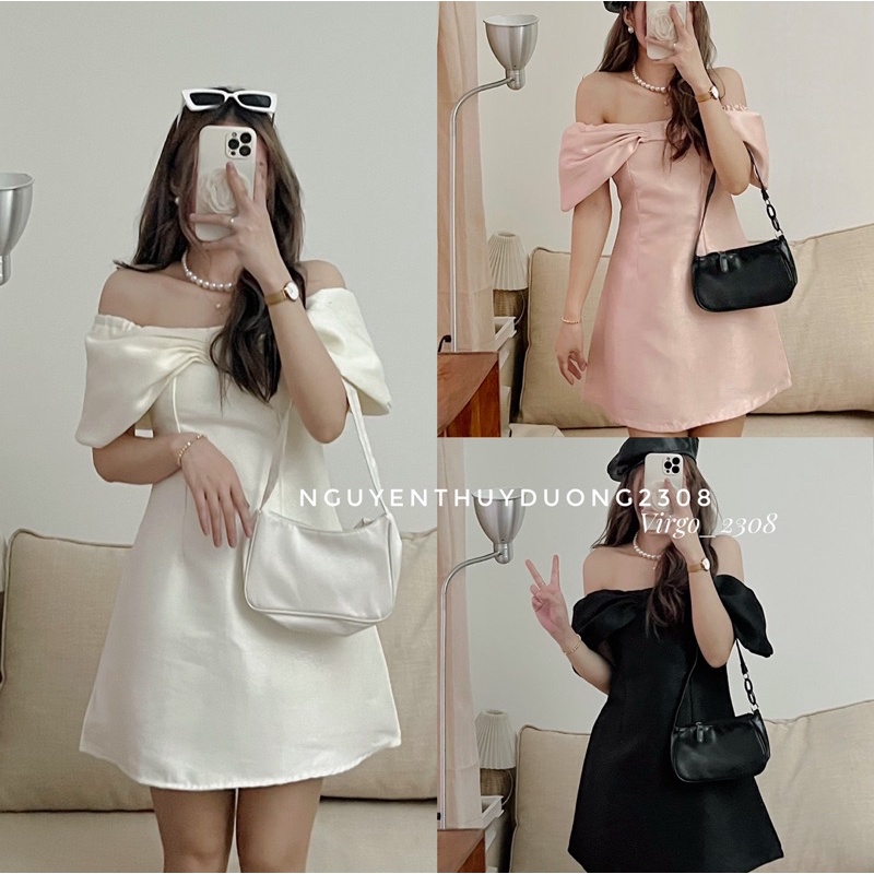 VÁY-ĐẦM DỰ TIỆC TACTA TRỄ VAI NƠ NGỰC”NAVI DRESS” TIỂU THƯ