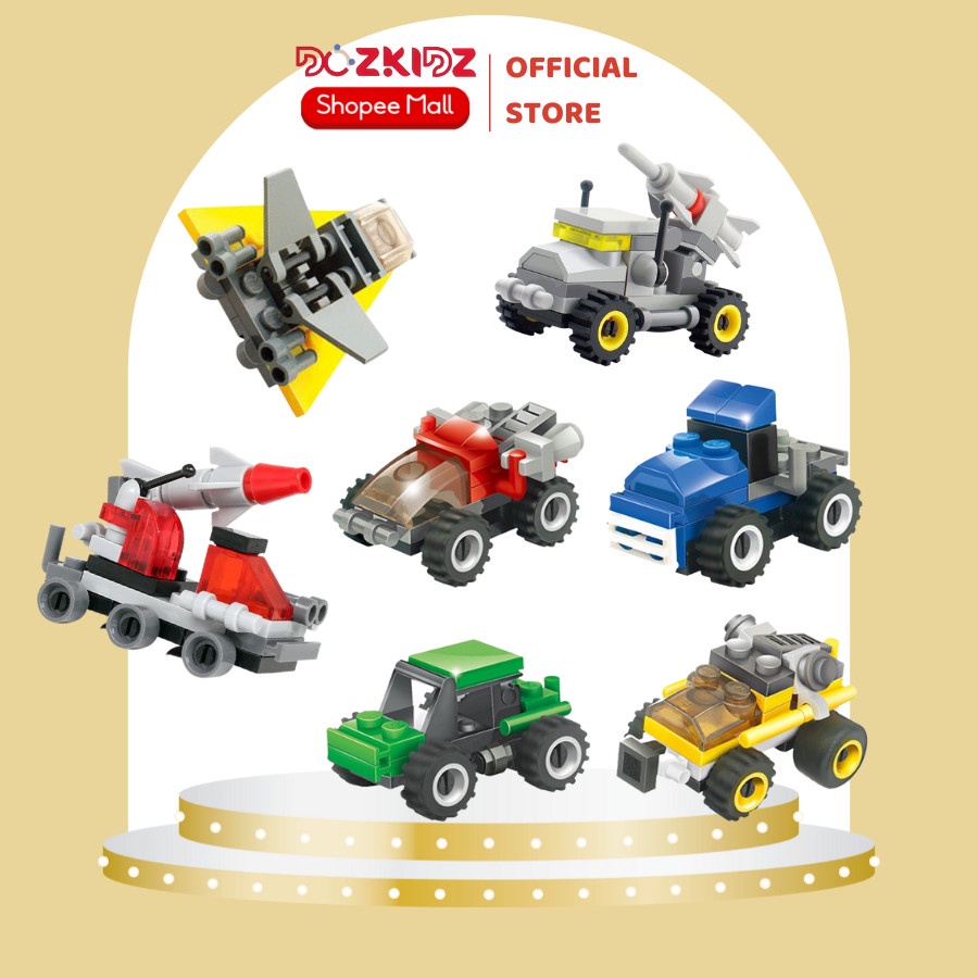 Đồ chơi lego, lắp ráp các loại xe mini từ 27 đến 32 chi tiết cho bé từ 4 tuổi trở lên chất liệu nhựa ABS - DOZKIDZ