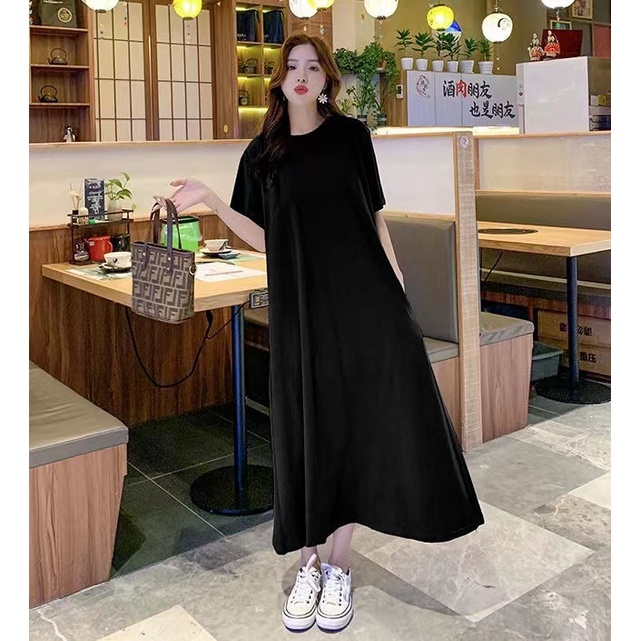 Đầm big size form rộng nữ, over size che khuyết điểm