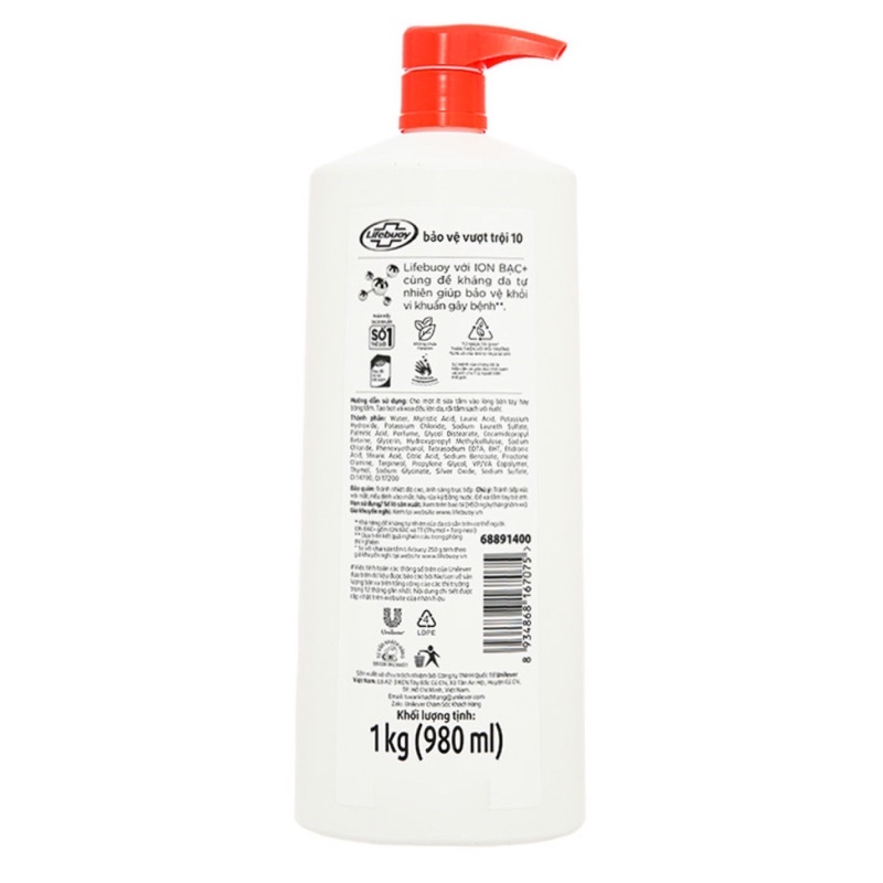 Sữa Tắm Lifebuoy Chai 1Kg